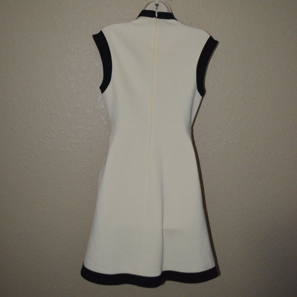Sz S GUCCI Ivory Viscose Black Contrast Trim Shift Dress - Picture 7 of 8
